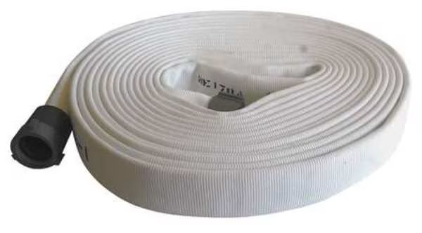 Fire Hose, 100 ft. L, White, 1-1/2" dia., Jafline, Mfr#: G51H15LNW100N
