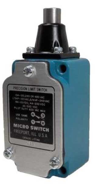 Limit Switch, Plunger, 1NC/1NO, 10A @ 480V AC, Actuator Location: Top, Honeywell, Mfr#: 2LS1