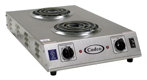 Hot Plate, Double, Tubular, 120V, Cadco, Mfr#: CDR-1TFB