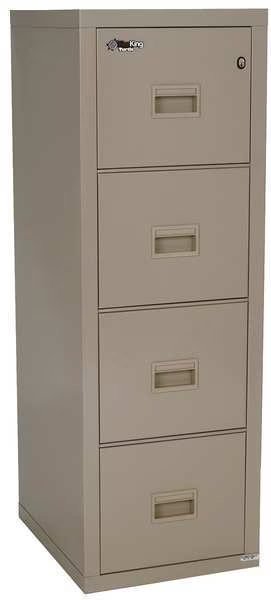 12-3/16" W 4 Drawer Vertical File, Parchment, Fireking, Mfr#: 4R1822-CPA