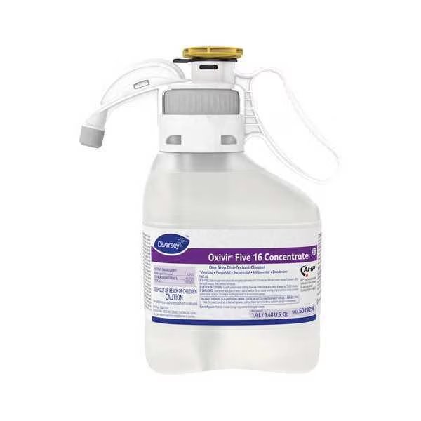 Cleaner and Disinfectant Concentrate, 1.4L Portion Measuring Bottle, Diversey, Mfr#: 5019296