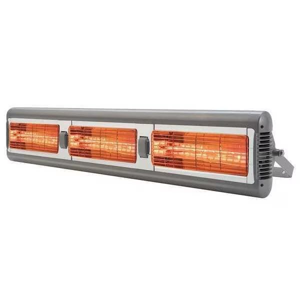 Electric Infrared Heater, Ceiling Suspended, Wall, Aluminum, 6000 W, Solaira, Mfr#: SALPHA3-60240L1G