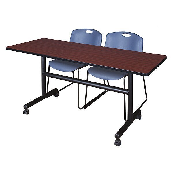 Rectangle FlipTop Table, 60" W, 29" H, Laminate Top, Mahogany, Kobe, Mfr#: MKFT6030MH44BE