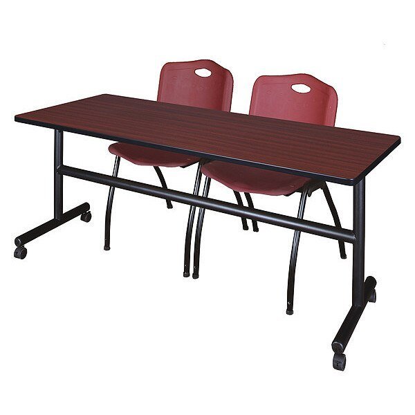 Rectangle FlipTop Table, 72" W, 29" H, Laminate Top, Mahogany, Kobe, Mfr#: MKFT7230MH47BY