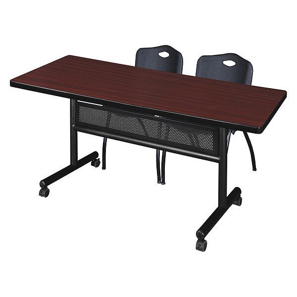 Rectangle FlipTop Table, 72" W, 29" H, Laminate Top, Mahogany, Kobe, Mfr#: MKFTM7230MH47BK