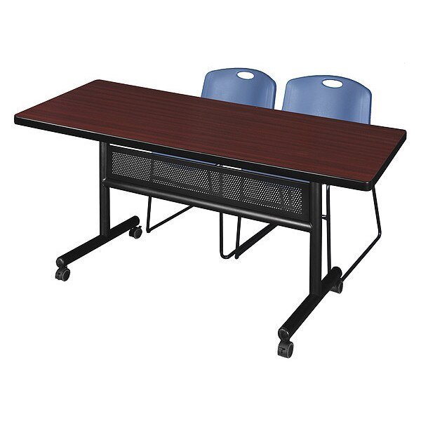 Rectangle FlipTop Table, 72" W, 29" H, Laminate Top, Mahogany, Kobe, Mfr#: MKFTM7230MH44BE