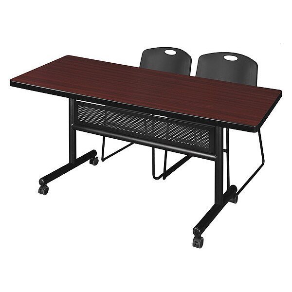 Rectangle FlipTop Table, 72" W, 29" H, Laminate Top, Mahogany, Kobe, Mfr#: MKFTM7230MH44BK