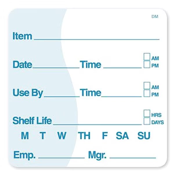 Food Safety Label, White, 2 in H, 1000pk, Daymark, Mfr#: IT112437