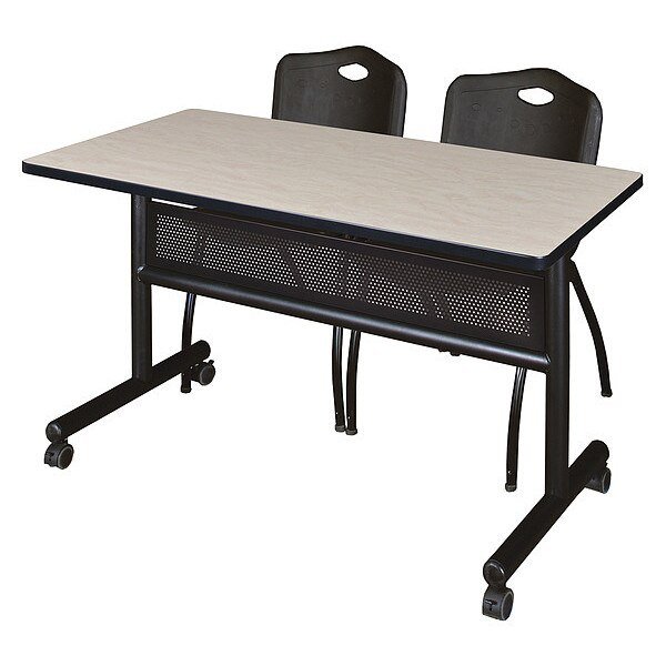 Rectangle FlipTop Table, 48" W, 29" H, Laminate Top, Maple, Kobe, Mfr#: MKFTM4824PL47BK