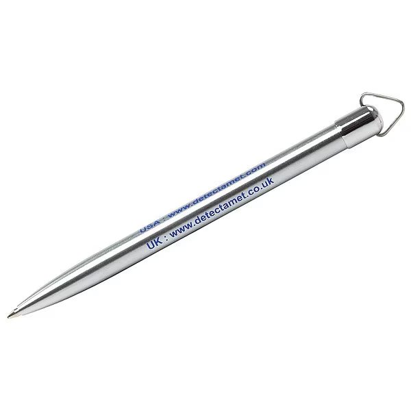 Metal Case Pen, Blue Ink, W/Split Ring, PK50, Detectamet, Mfr#: 610-I01-DA04