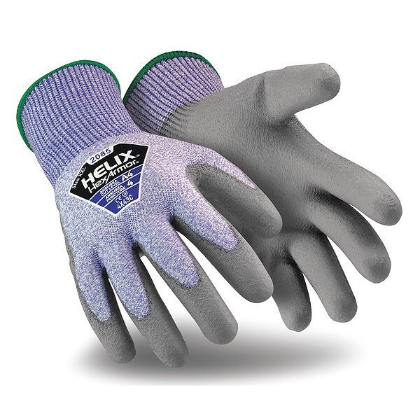 Coated Gloves, A4 Cut Level, 13 ga, Blue/Gray, L, Hexarmor, Mfr#: 2085-L (9)