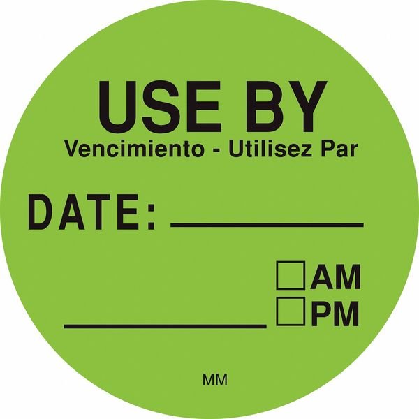 Food Rotation Label, Green, Paper, PK500, Daymark, Mfr#: 112433