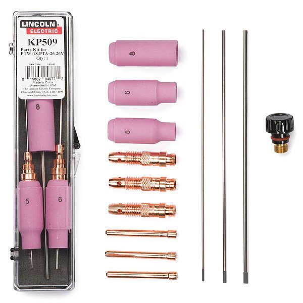 Tig Torch Parts Kit, For PTW-18/PTA-26, Lincoln Electric, Mfr#: KP509