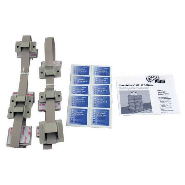 HPLC 5-Stack Fastener Kit, Gray, Quakehold!, Mfr#: RD.HP.5G.1