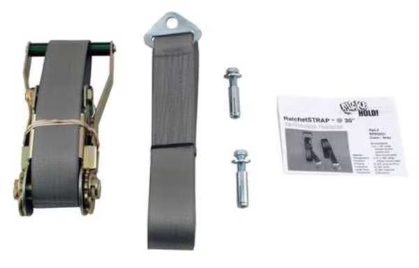 Ratchet Strap, 30 In, Gray, Quakehold!, Mfr#: RF.R30.G.1