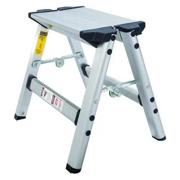 1 Step, Aluminum Step Stool, 225 lb. Load Capacity, Silver, Xtend + Climb, Mfr#: FT-1