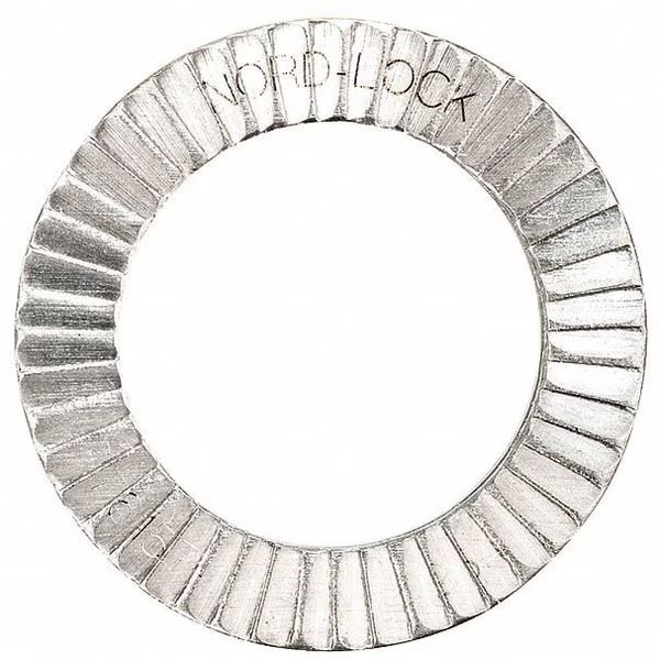 Wedge Lock Washer, For Screw Size #10 Steel, Plain Finish, 10 PK, Nord-Lock, Mfr#: 1565