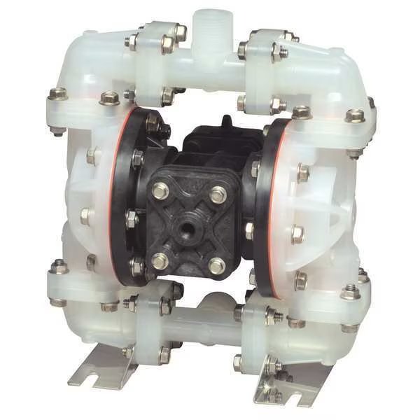Double Diaphragm Pump, Polypropylene, Air Operated, 23 GPM, Sandpiper, Mfr#: S07B1P2PPNS000.