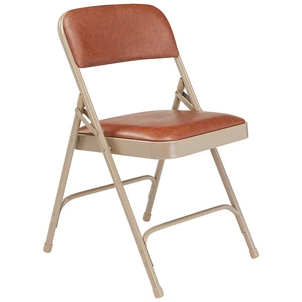 Folding Chair, Vinyl, Brown, PK4, National Public Seating, Mfr#: 1203
