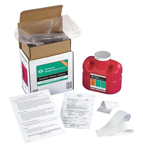 Sharps Mailback System, 1 Gal., Screw Lid, Stericycle, Mfr#: 1G1V4