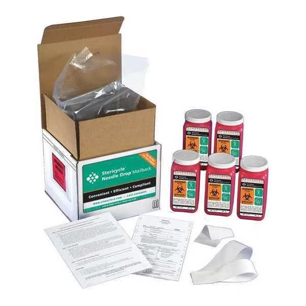 Sharps Mailback System, 1/4 Gal., Red, Stericycle, Mfr#: 1Q5V4