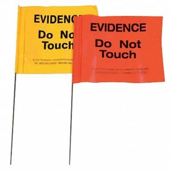 Evidence Flags, Yellow, PK100, Cortech, Mfr#: 35031