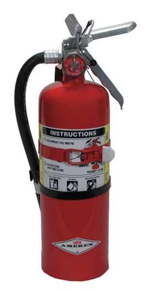 Fire Extinguisher, 3A:40B:C, Dry Chemical, 5 lb, Amerex, Mfr#: B402T