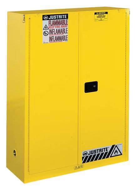 Flammable Cabinet, 60 gal., Yellow, Justrite, Mfr#: 894530