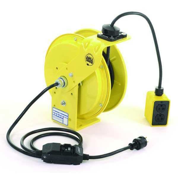 50 ft. 12/3 Extension Cord Reel 20 Amps 2 Outlets 120VAC Voltage, Kh Industries, Mfr#: RTBB3L-WGB520-J12K