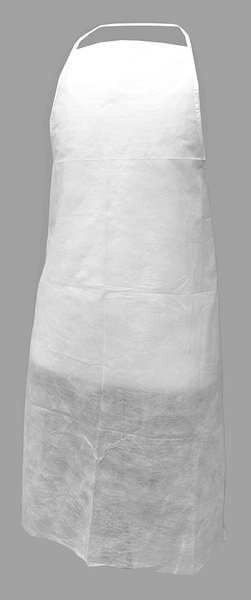 Disposable Apron, White, 36 In. L, PK100, Action Chemical, Mfr#: PP150