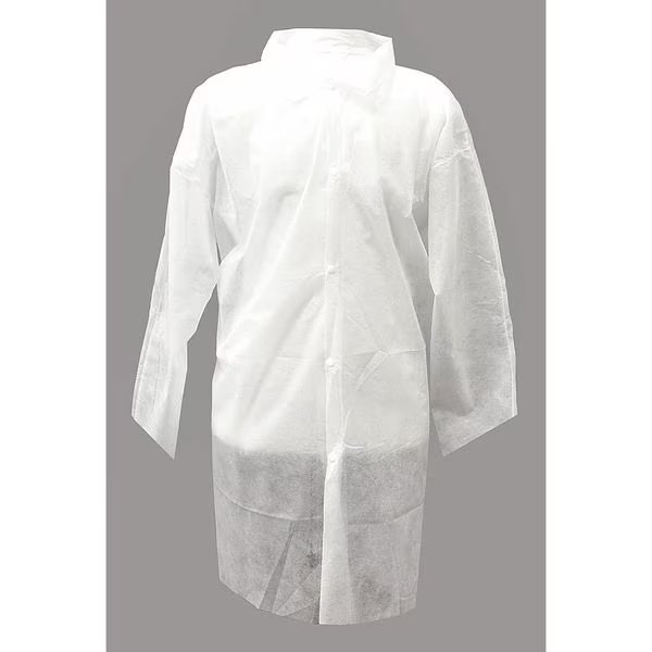 Disp. Lab Coat, L, Polypropylene, Wht, PK30, Action Chemical, Mfr#: PP110-L