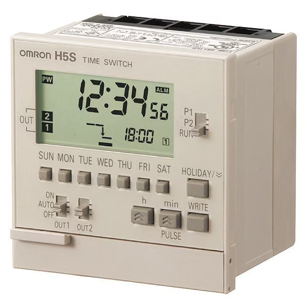 Electronic Timer, 7 Days, (2) SPST-NO, Omron, Mfr#: H5S-WB2