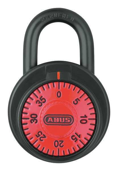 Combination Padlock, Front, Black/Silver, Abus, Mfr#: 78/50 Red