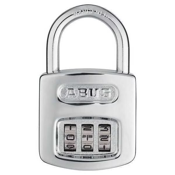 Combination Padlock, Front, Black/Silver, Abus, Mfr#: 160/40