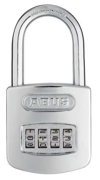 Combination Padlock, Front, Black/Silver, Abus, Mfr#: 160HB/50-50