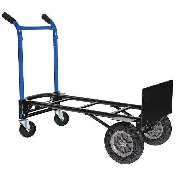 Convertible Hand Truck, 4in1 Qck Chng, 10" Solid Rubber Tires, 800lbs, Harper, Mfr#: DTC8635P