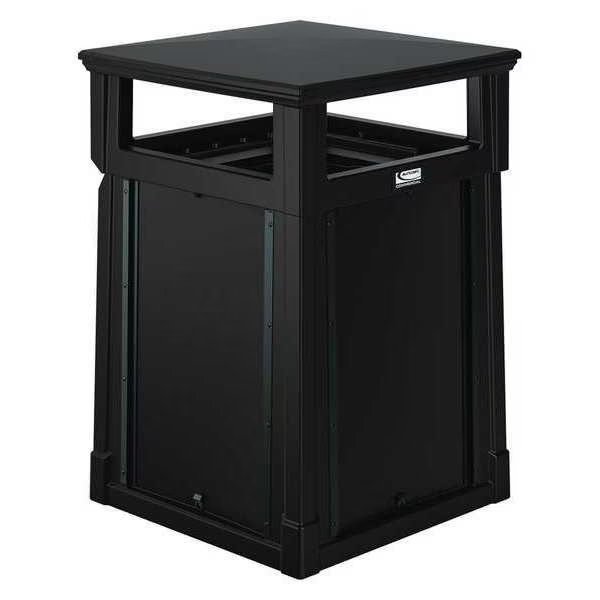 35 gal Square Trash Can, Java, Hinged, Roto-molded, Suncast Commercial, Mfr#: RMCC3501