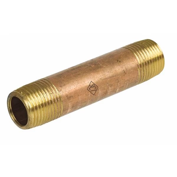 2-1/2" MNPT x 2-1/2" TBE Brass Pipe Nipple Sch 40, Smith-Cooper, Mfr#: 4385013600