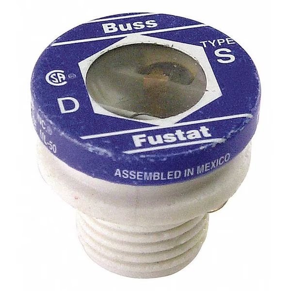 Plug Fuse, S Series, Time-Delay, 10A, 125V AC, Indicating, 10kA at 125V AC, 4 PK, Eaton Bussmann, Mfr#: S-10