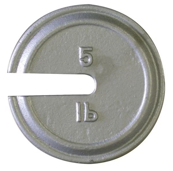 Calibration Weight, Cast Iron, 5lb, Slotted, Rice Lake Weighing Systems, Mfr#: 12852