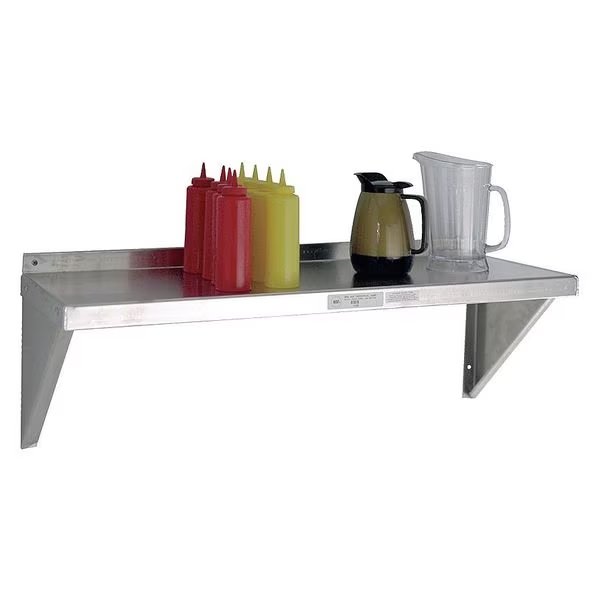 Aluminum Wall Shelf, 18"D x 24"W x 13-1/4"H, Silver, New Age, Mfr#: 95634