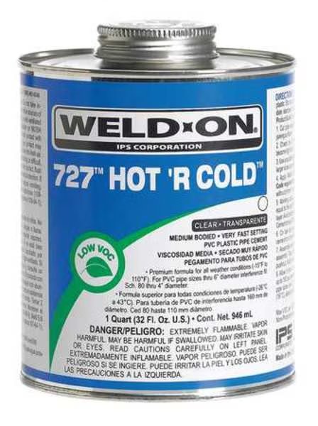 PVC Hot 'R Cold Clear Medium Bodied Pint, Weld-On, Mfr#: 13967