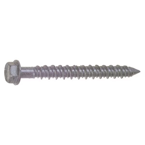 Tapcon Masonry Screw, 1/4" Dia., Hex, 1 3/4 in L, 410 Stainless Steel Silver Climashield, 100 PK, Red Head, Mfr#: 3368907