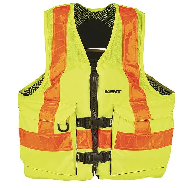 Life Jacket, 4XL, 15.5lb, Foam, Yellow, Kent Safety, Mfr#: 150800-410-080-23