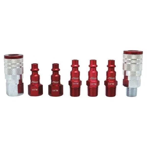 Industrial Red Coupler/Plug Kit, 7 pcs., Milton, Mfr#: S-307MKIT