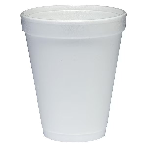 Disposable Hot cup 10 oz. White, Foam, Pk1000, Dart, Mfr#: 10J10