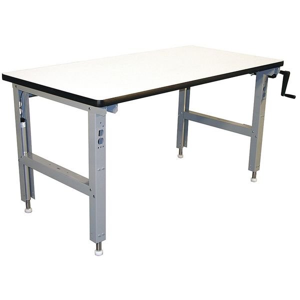 Hand Crank Workbench, Laminate, 60 in W, 30 in to 42 in Height, 750 lb, Straight, Pro-Line, Mfr#: IWELH6030P