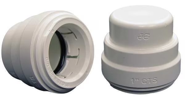 Barbed Test Cap, 3/4 in Tube Size, Polysulfone, White, John Guest, Mfr#: PSEI4628