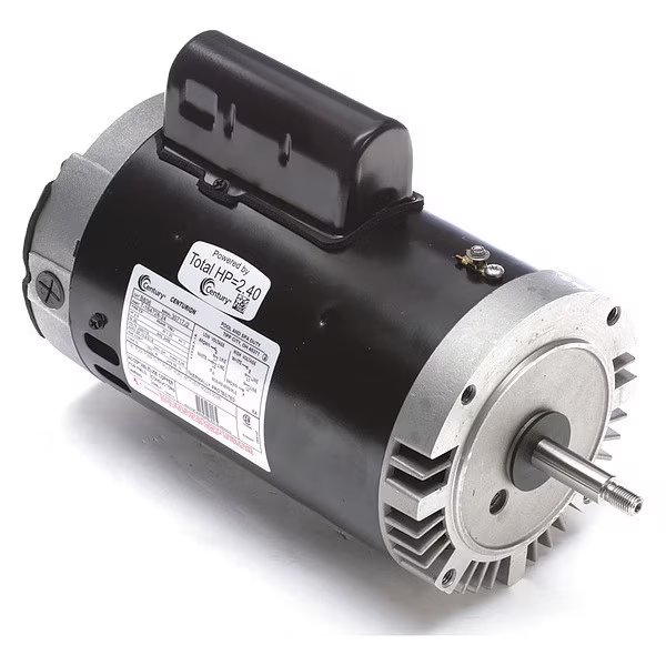 Pool Pump Motor, Permanent Split Capacitor, 2 HP, 56J Frame, 3,450 Nameplate RPM, Century, Mfr#: B836