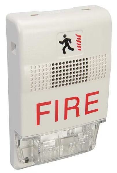 Chime Strobe, Marked Fire, White, Edwards Signaling, Mfr#: EG1F-CVM